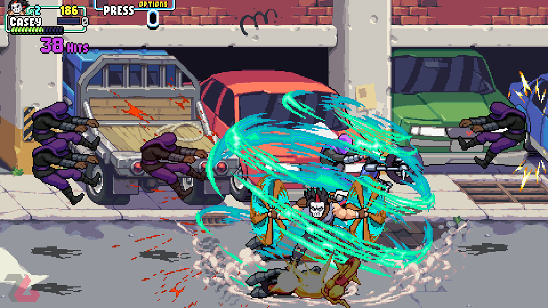 ضربه مخصوص کیسی جونز در بازی Teenage Mutant Ninja Turtles: Shredder’s Revenge