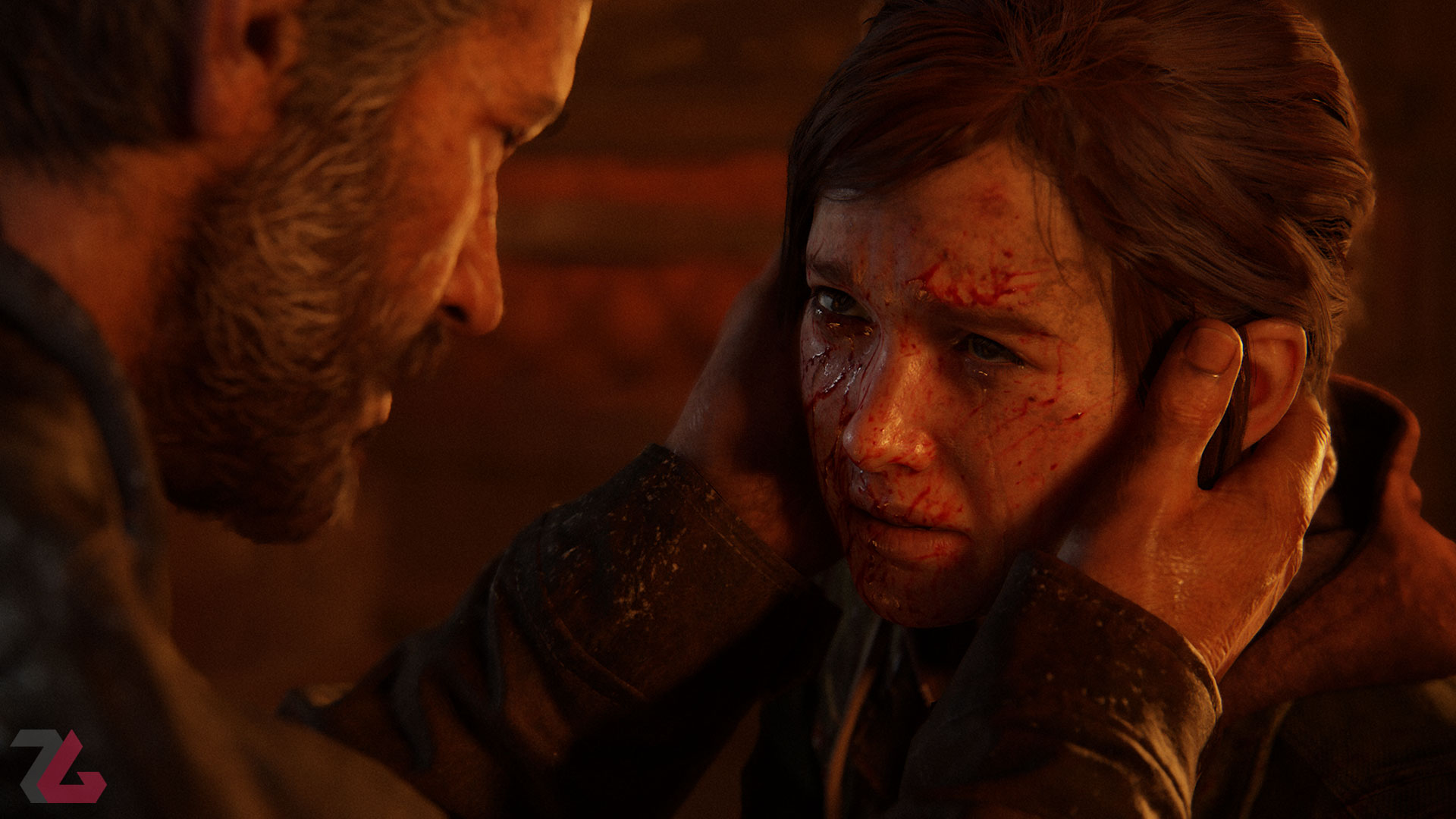 چهره ترسیده و گریان الی در The Last of Us Part 1