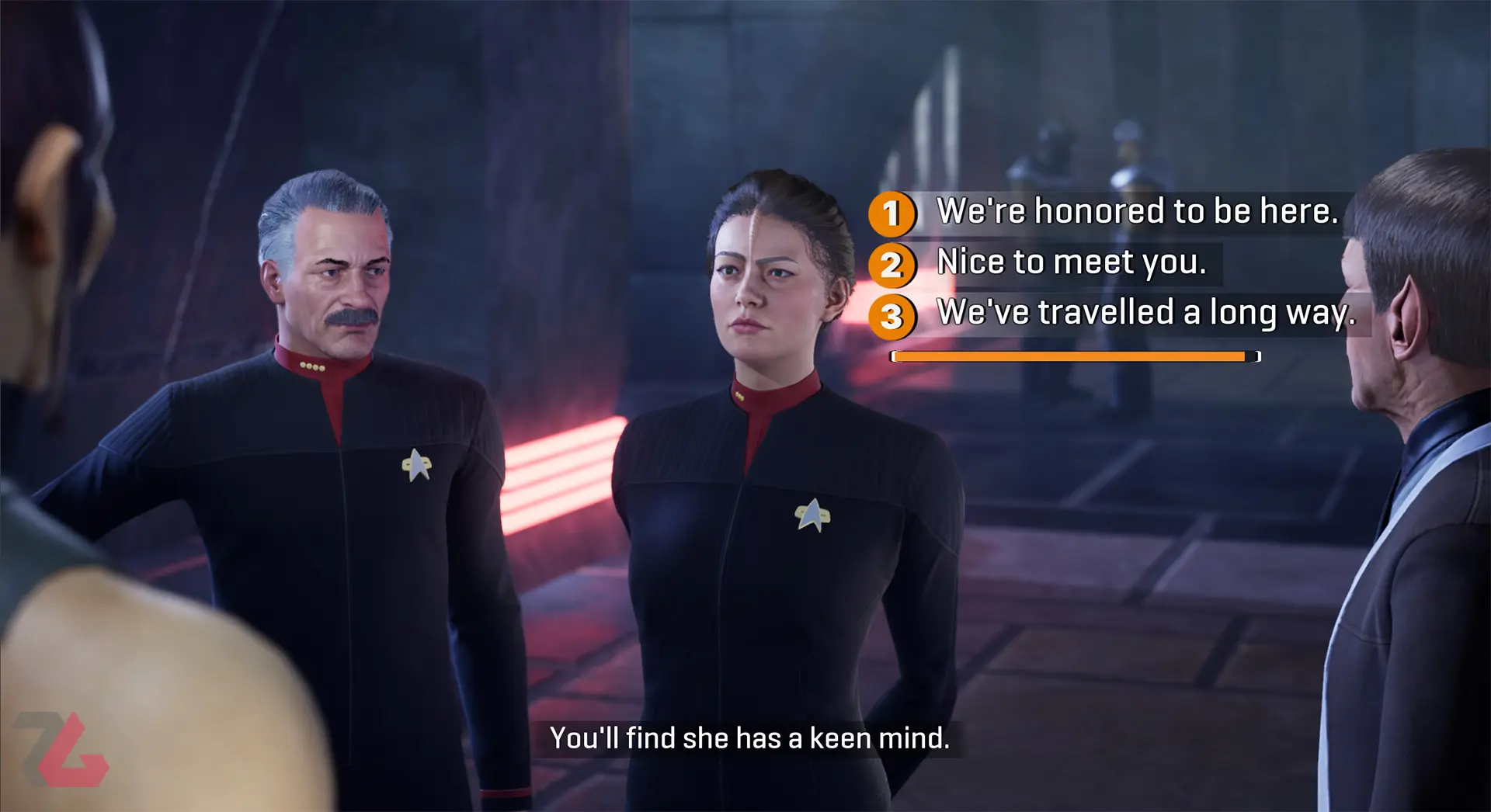 انتخاب دیالوگ‌ها در بازی Star Trek: Resurgence