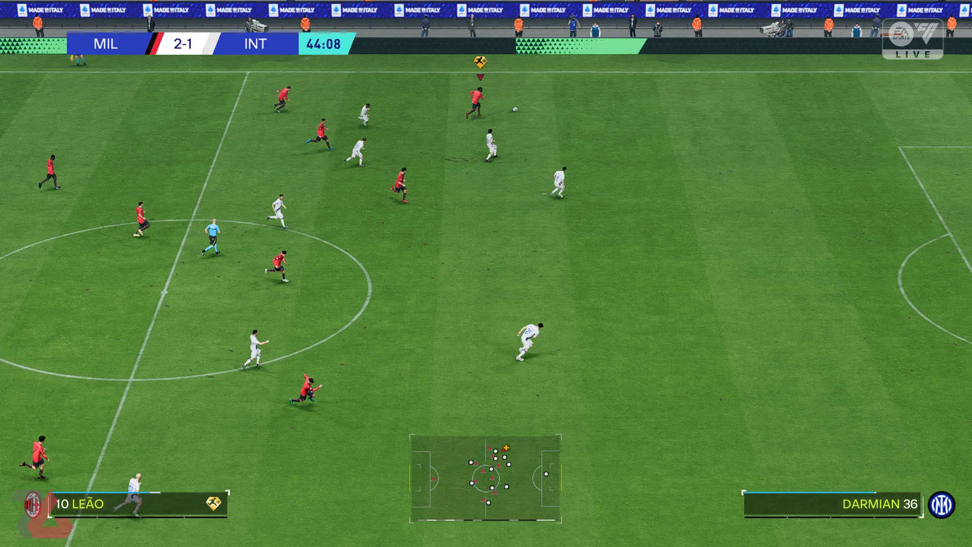 مسابقه میلان و اینتر در بازی EA FC 24 | فیفا ۲۴